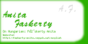 anita faskerty business card